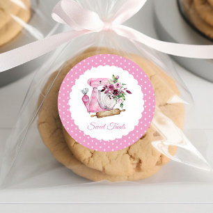 Bakery Pink Mixer Classic Round Sticker