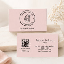 Bakery Pink Your Own Logo QR Social Media