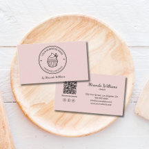 Bakery Pink Your Own Logo QR Social Media