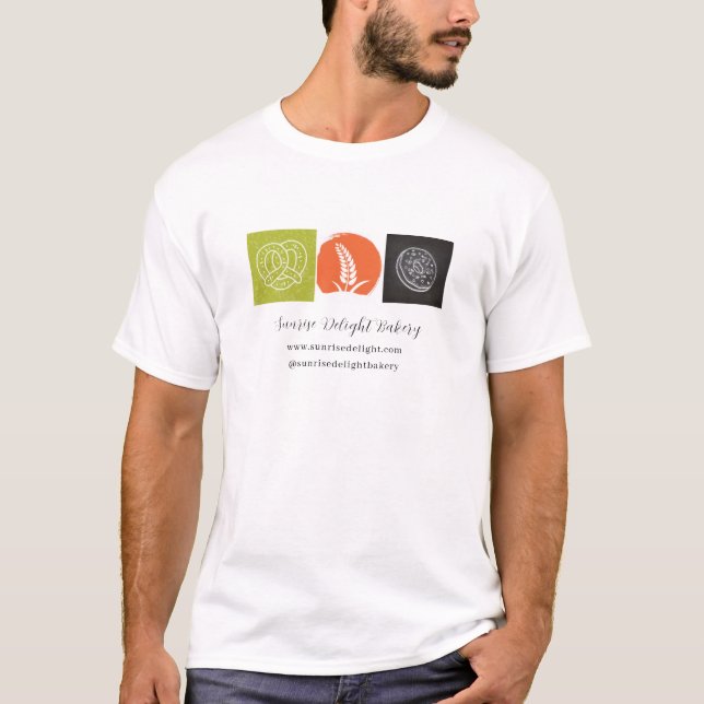 Bakery Pretzel Wheat Donut Chef Tee (Front)