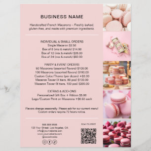 Bakery Price List Custom Photo QR Code Flyer