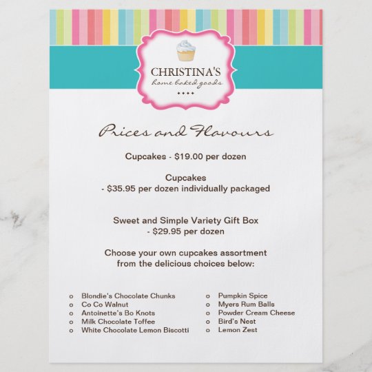 Bakery Price List Flyer | Zazzle.com
