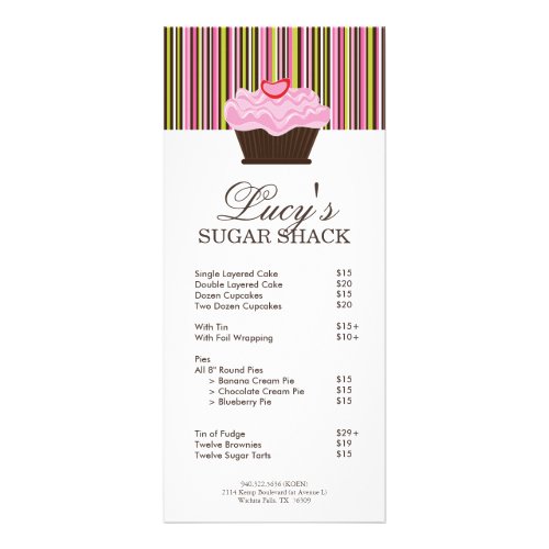 Bakery Price List Rack Card