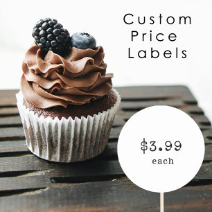 Bakery Price Per Cake Slice Classic Round Sticker