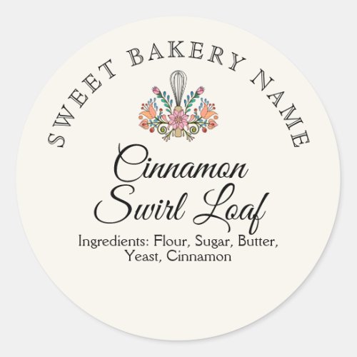 Bakery Product Label