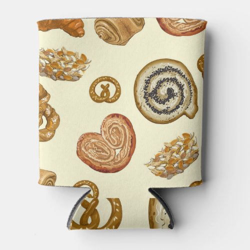 Bakery Products Vintage Seamless Pattern Can Cooler