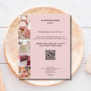 Bakery Promotion Photo QR Pink Flyer
