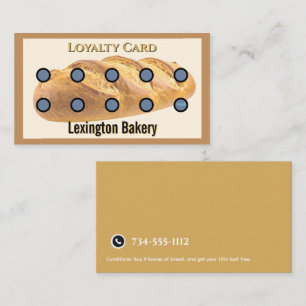 Bakery Punch Card Pastry Loyalty Card Bread Gold