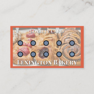 Bakery Punch Card Pastry Loyalty Card Red