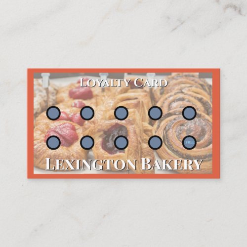 Bakery Punch Card | Pastry Loyalty Card Red