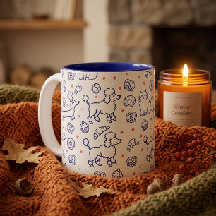 Bakery Pups & Kitties Navy Two-Tone Coffee Mug