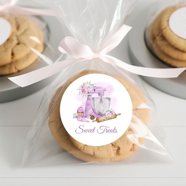 Bakery Purple Mixer Classic Round Sticker (Creator Uploaded)