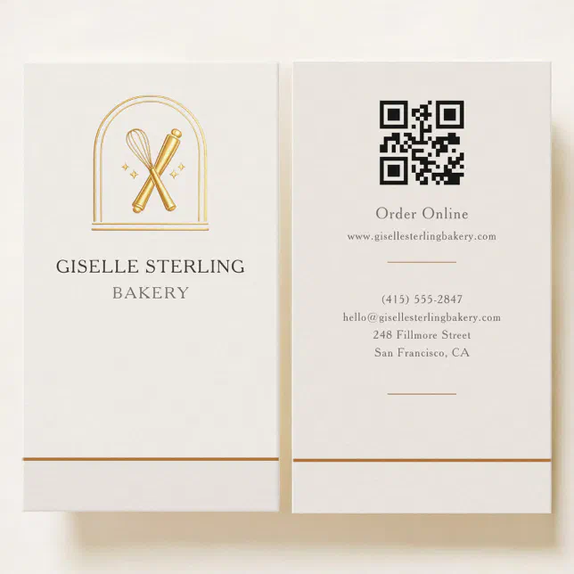 Bakery QR Code Business Card | Zazzle