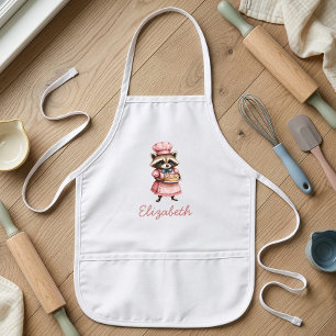 Bakery Raccoon Cute Personalized Kids' Apron