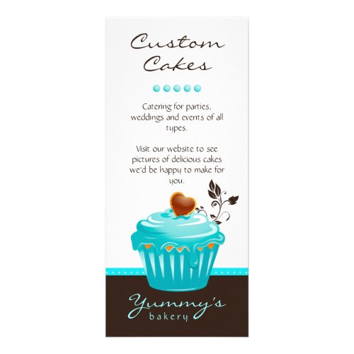 Bakery Rack Card Cupcake Blue Chocolate Brown