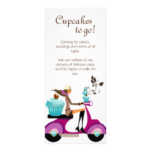 Bakery Rack Card Cupcake Scooter Blue