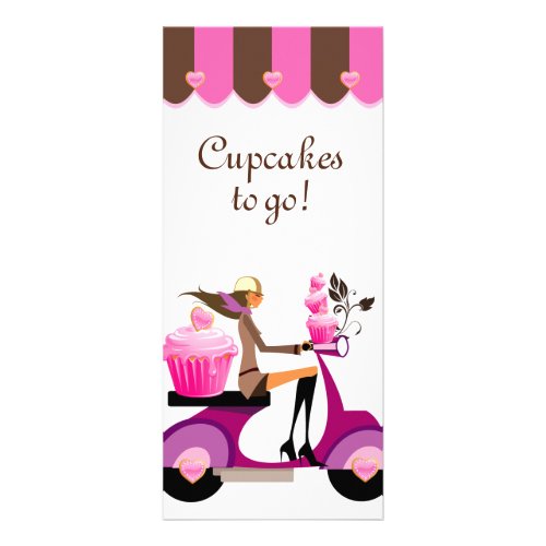 Bakery Rack Card Cupcake Scooter Pink Canopy