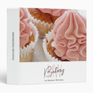 Bakery Recipe Custom Monogram Logo Photo 3 Ring Binder