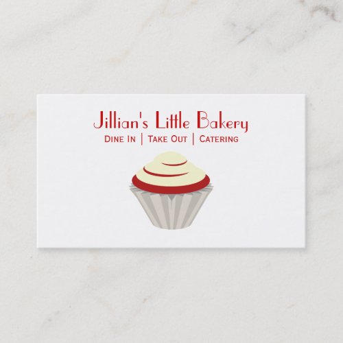Bakery Red Velvet Cupcake Business Card