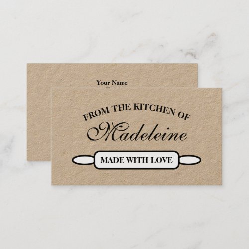Bakery rolling pin home baking pastry catering business card