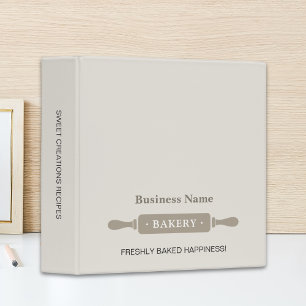 Bakery Rolling Pin Recipe Book Business 3 Ring Binder