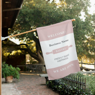 Bakery Rolling Pin Welcome Sign Flag