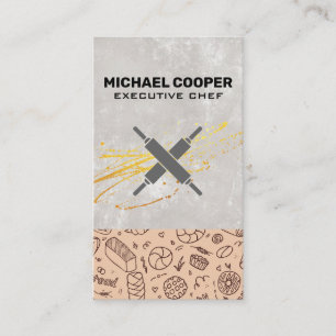 Bakery Rolling Pins Pastry Illustrations Business Card