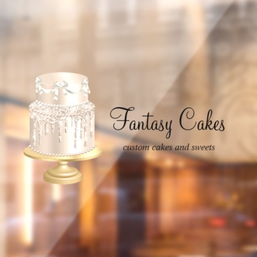 Bakery Rose Gold Cake Window Cling