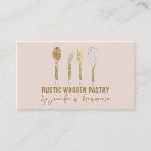 Bakery Rustic cake decoration pink Business Card