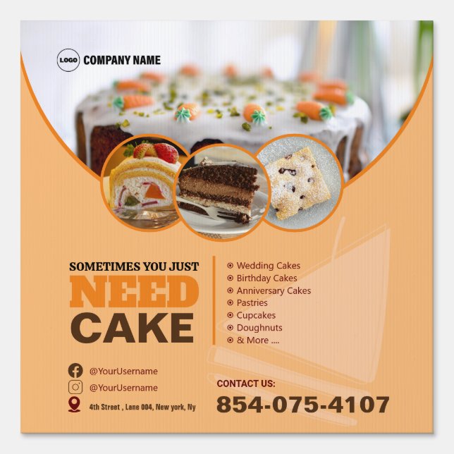 Bakery Services Yard Sign (Front)