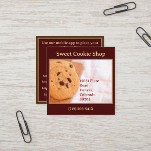 Bakery Shop Baker Cookie  Square Business Card
