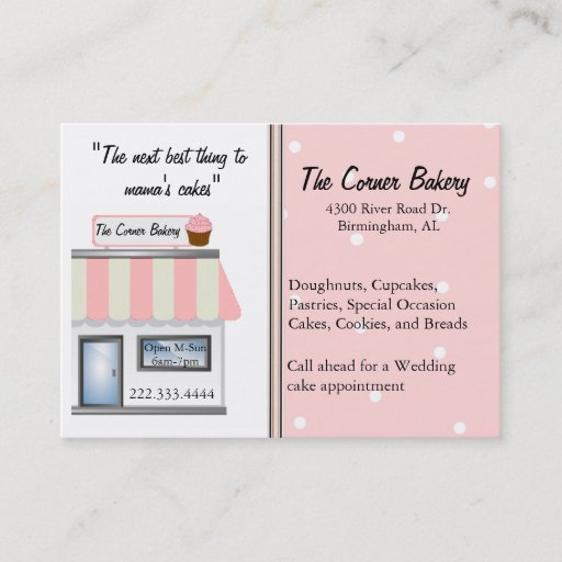 Customizable Bakery Shop Business Cards