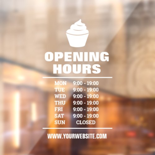 Bakery shop business opening hours Window Cling