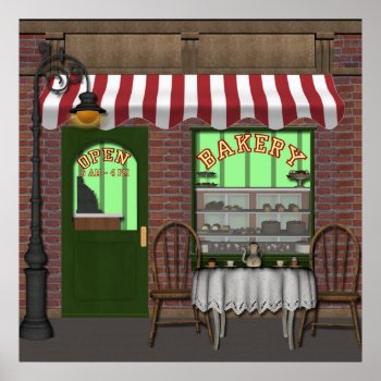 Bakery Shop Fun Bussiness Or Home Poster by DoodlesSweetTreats at Zazzle