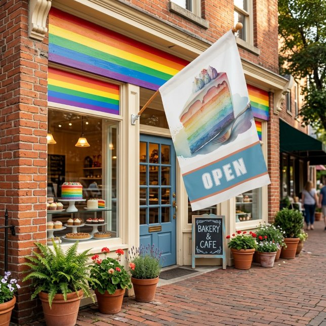 Bakery Shop OPEN Sign Rainbow Cake (Creator Uploaded)