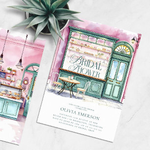 Bakery Shop Watercolor Bridal Shower Invitation
