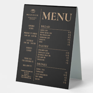 Bakery Small Caffee Table Menu Tent