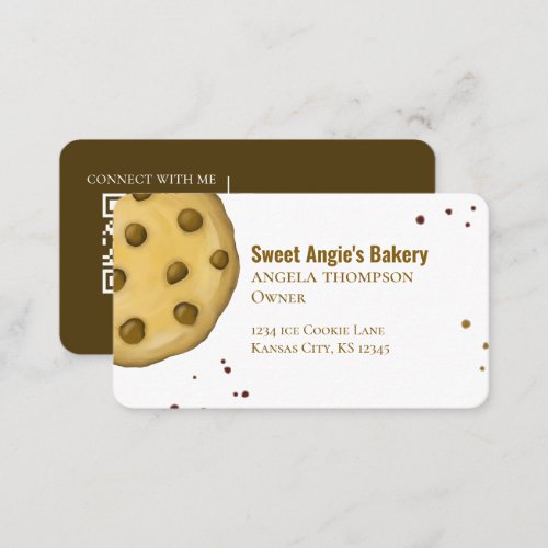 Bakery Social Media QR Code Professional Business Card