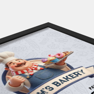 Bakery Store Pastry Cake Baker QR Code Pay Here Framed Art