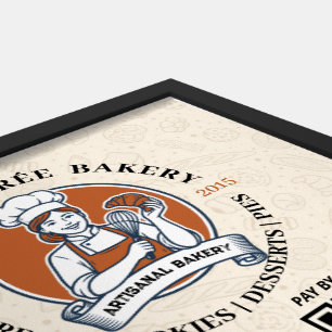 Bakery Store Pastry Cake Baker QR Code Pay Here Framed Art