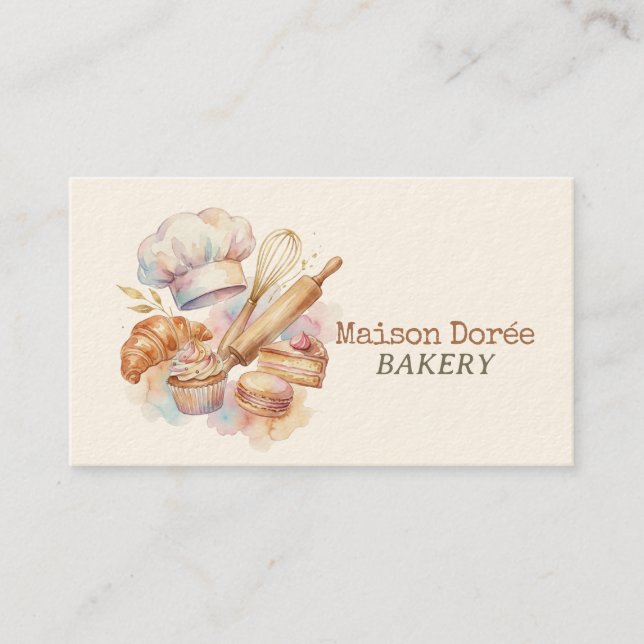 Bakery Store Pastry Chef Dessert Sweets Cake Baker Business Card (Front)