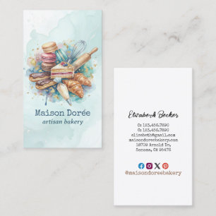 Bakery Store Pastry Chef Dessert Sweets Cake Baker Business Card