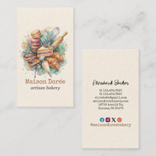 Bakery Store Pastry Chef Dessert Sweets Cake Baker Business Card