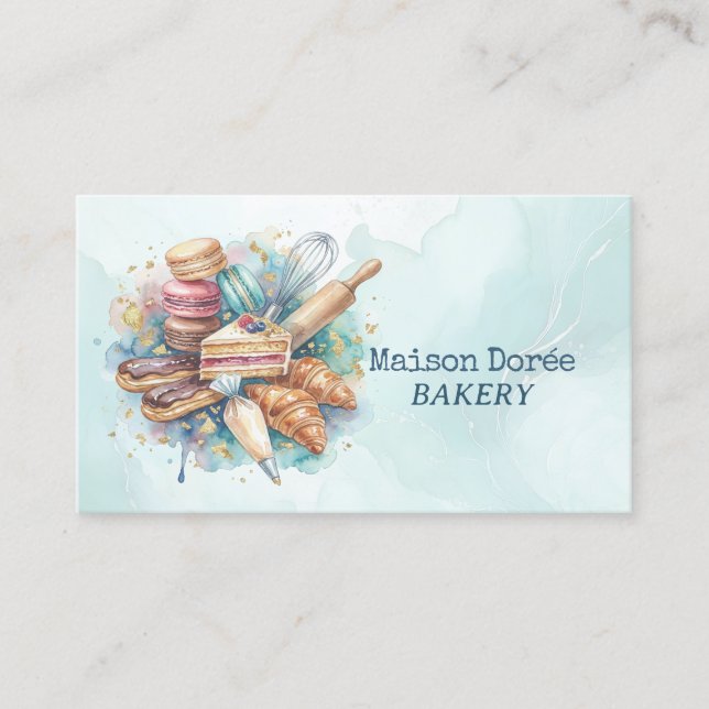 Bakery Store Pastry Chef Dessert Sweets Cake Baker Business Card (Front)