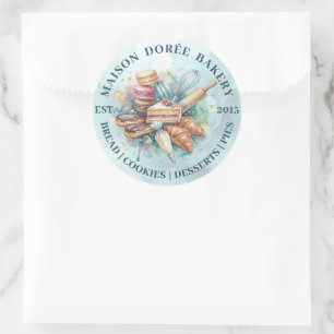 Bakery Store Pastry Chef Dessert Sweets Cake Baker Classic Round Sticker