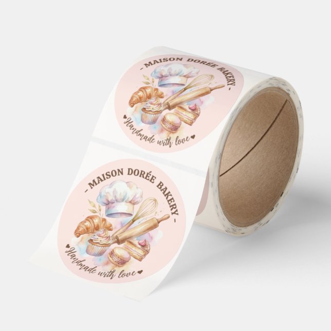 Bakery Store Pastry Chef Dessert Sweets Cake Baker Classic Round Sticker (Roll)