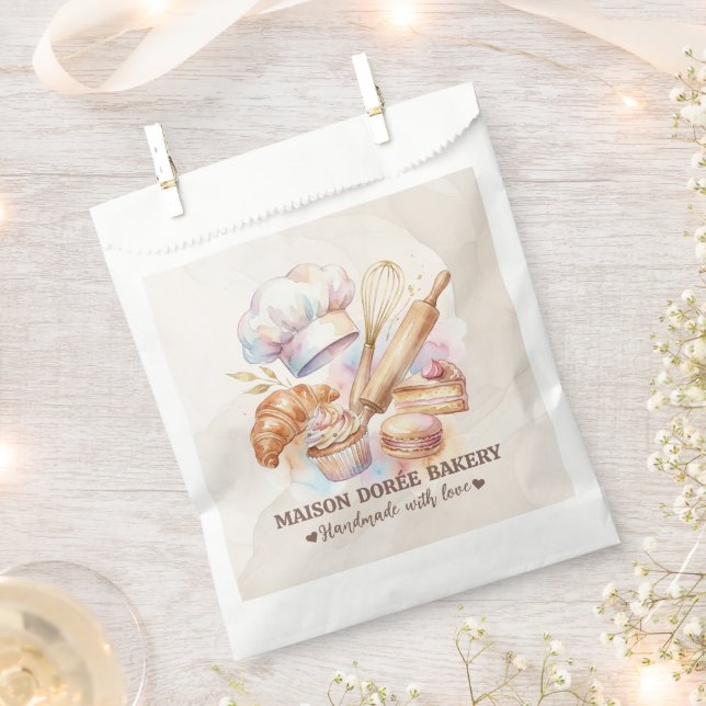 Bakery Store Pastry Chef Dessert Sweets Cake Baker Favor Bag (Clipped)