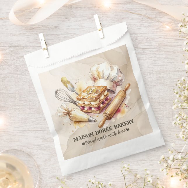 Bakery Store Pastry Chef Dessert Sweets Cake Baker Favor Bag (Clipped)
