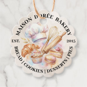 Bakery Store Pastry Chef Dessert Sweets Cake Baker Favor Tags