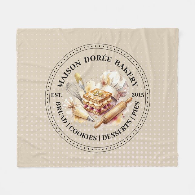 Bakery Store Pastry Chef Dessert Sweets Cake Baker Fleece Blanket (Front (Horizontal))